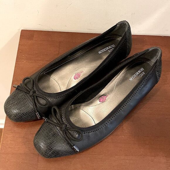 Ros Hommerson Tasha Black Sheep Leather Iquana Flat Dress shoe, 8.5 like new - Picture 5 of 10